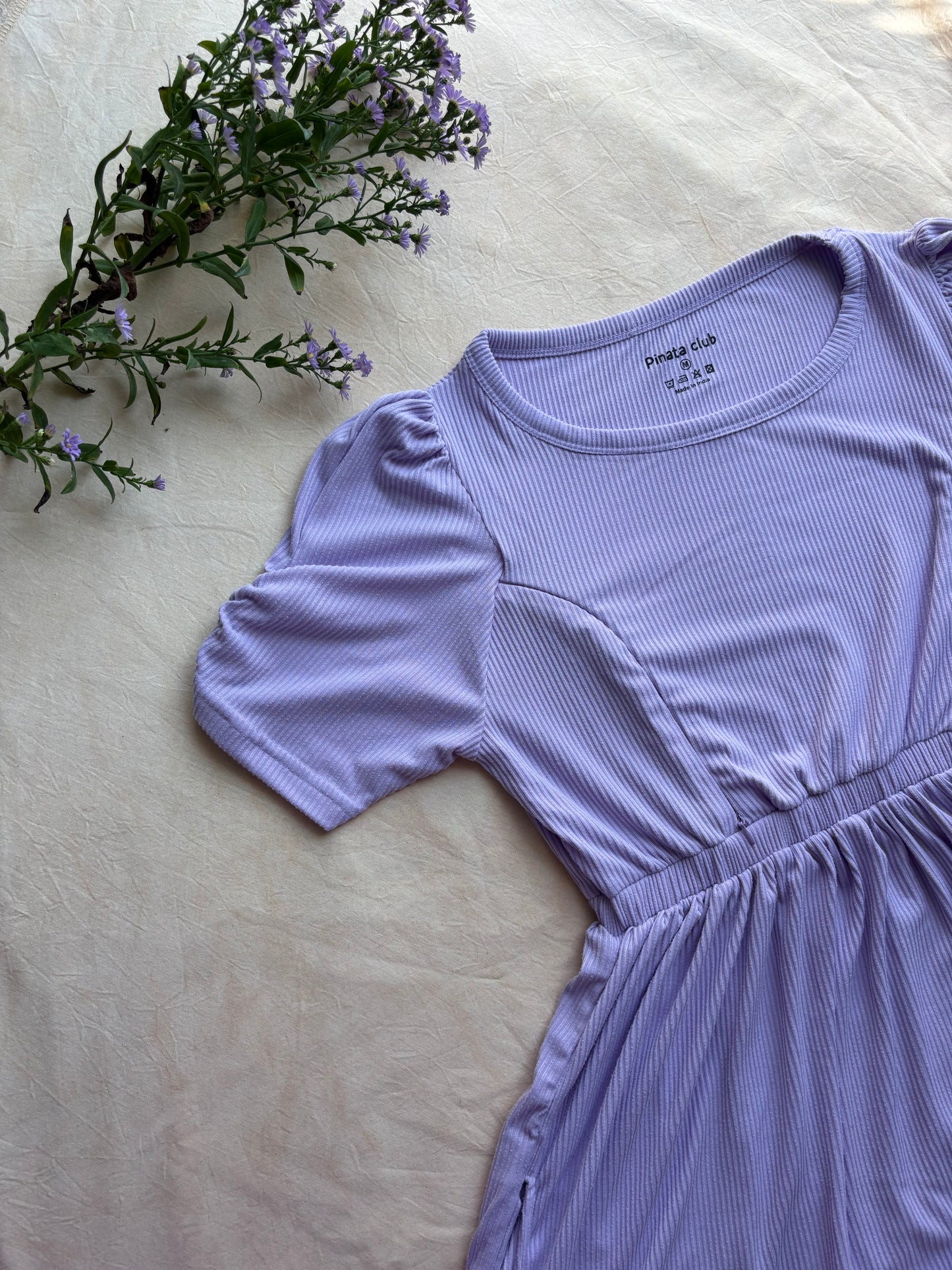 Purple Cross-Zip Feeding Gown