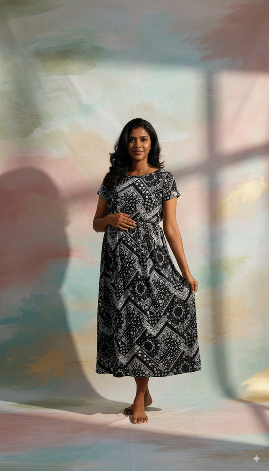 Elevate Your Style: Black Designer Feeding Gown