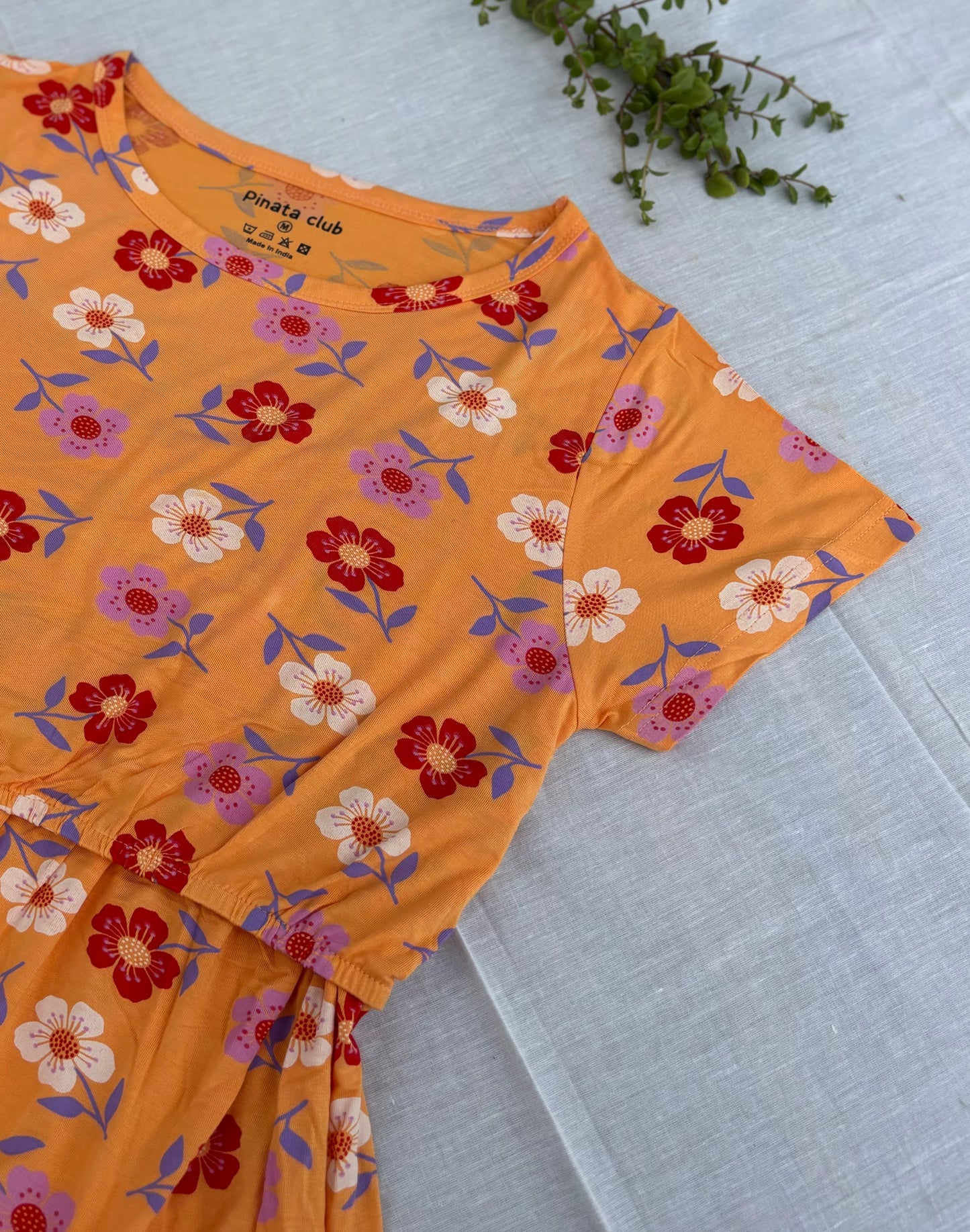 Sunshine Chic: Light Orange Flower Feeding Gown