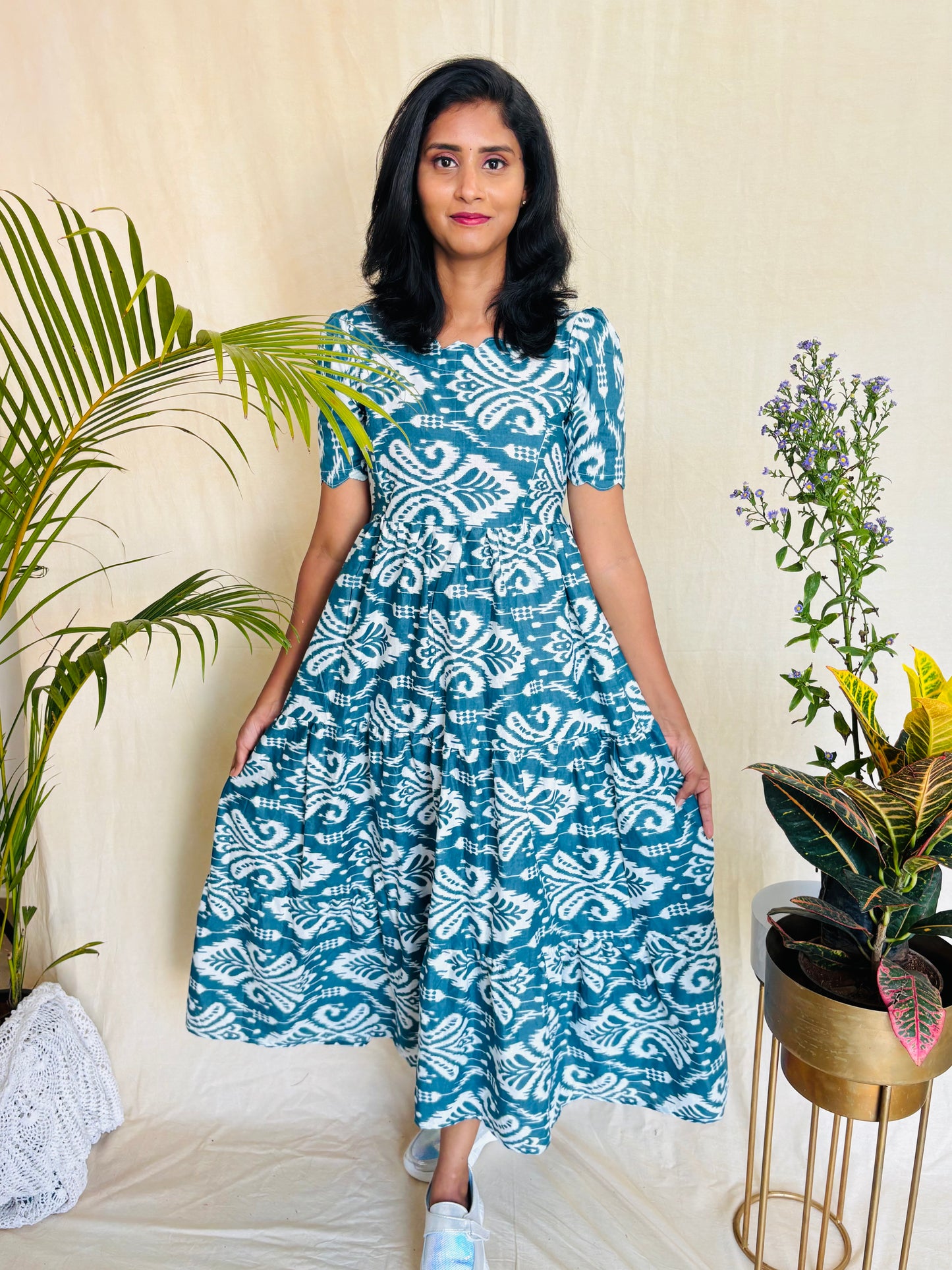 Blue - Pure cotton feeding gown