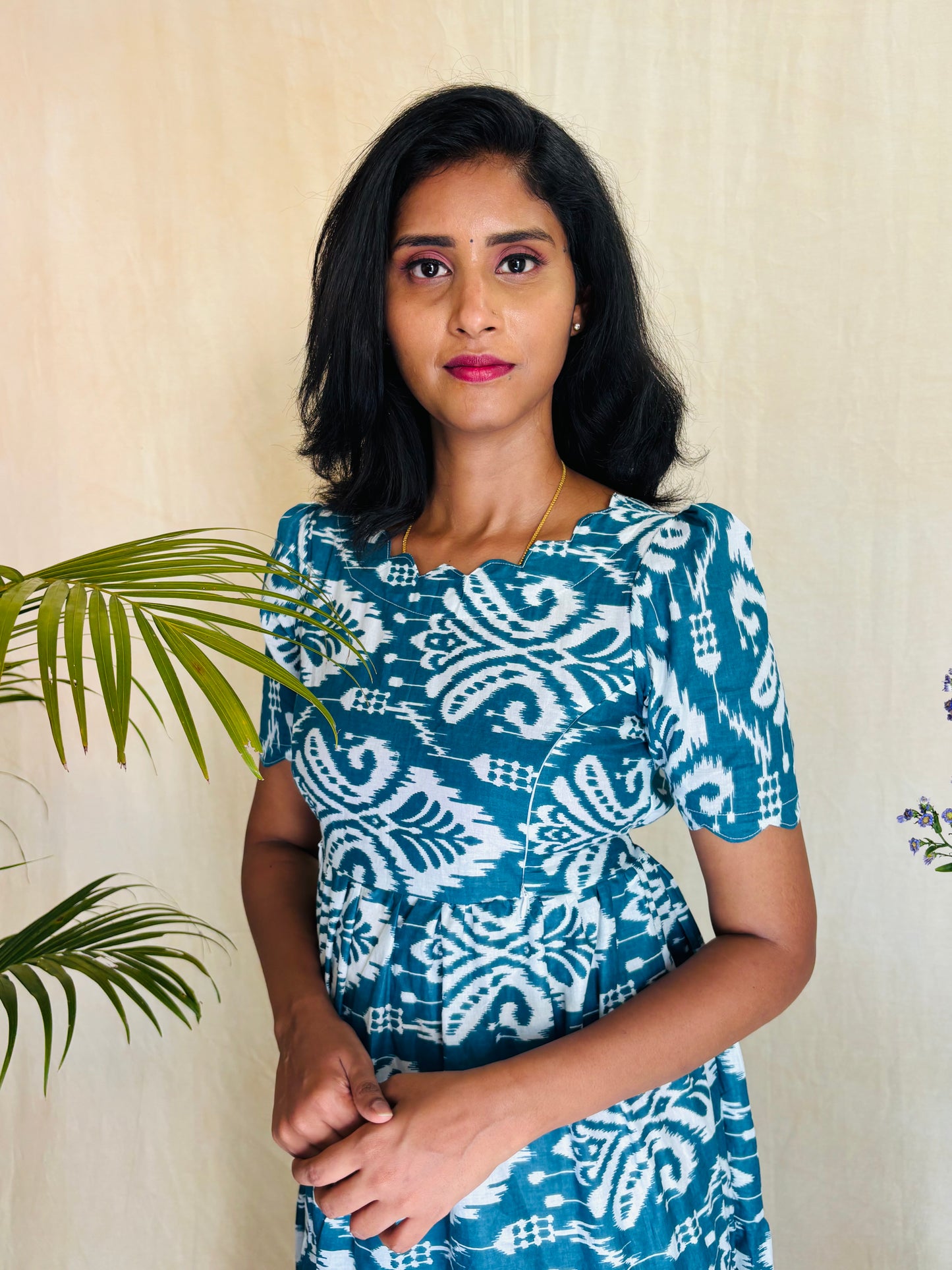 Blue - Pure cotton feeding gown