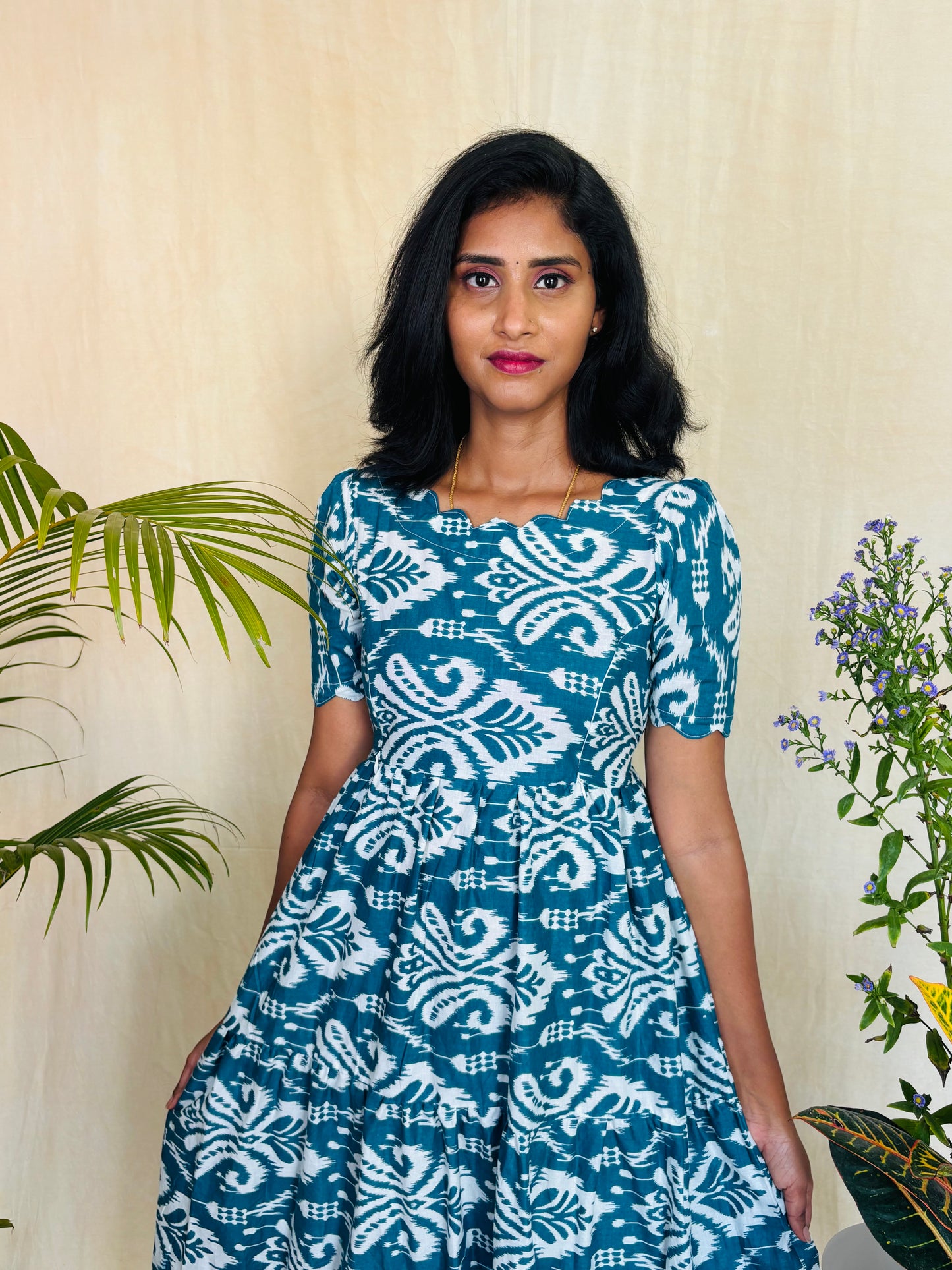 Blue - Pure cotton feeding gown