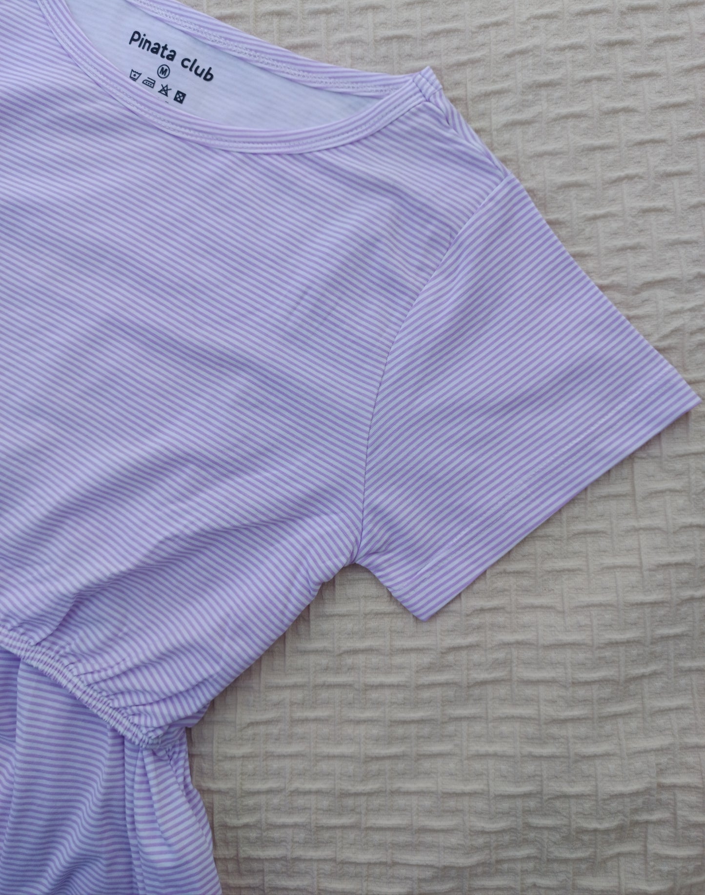 Regal Comfort: Lavender Elastic Pull-Up Feeding Gown