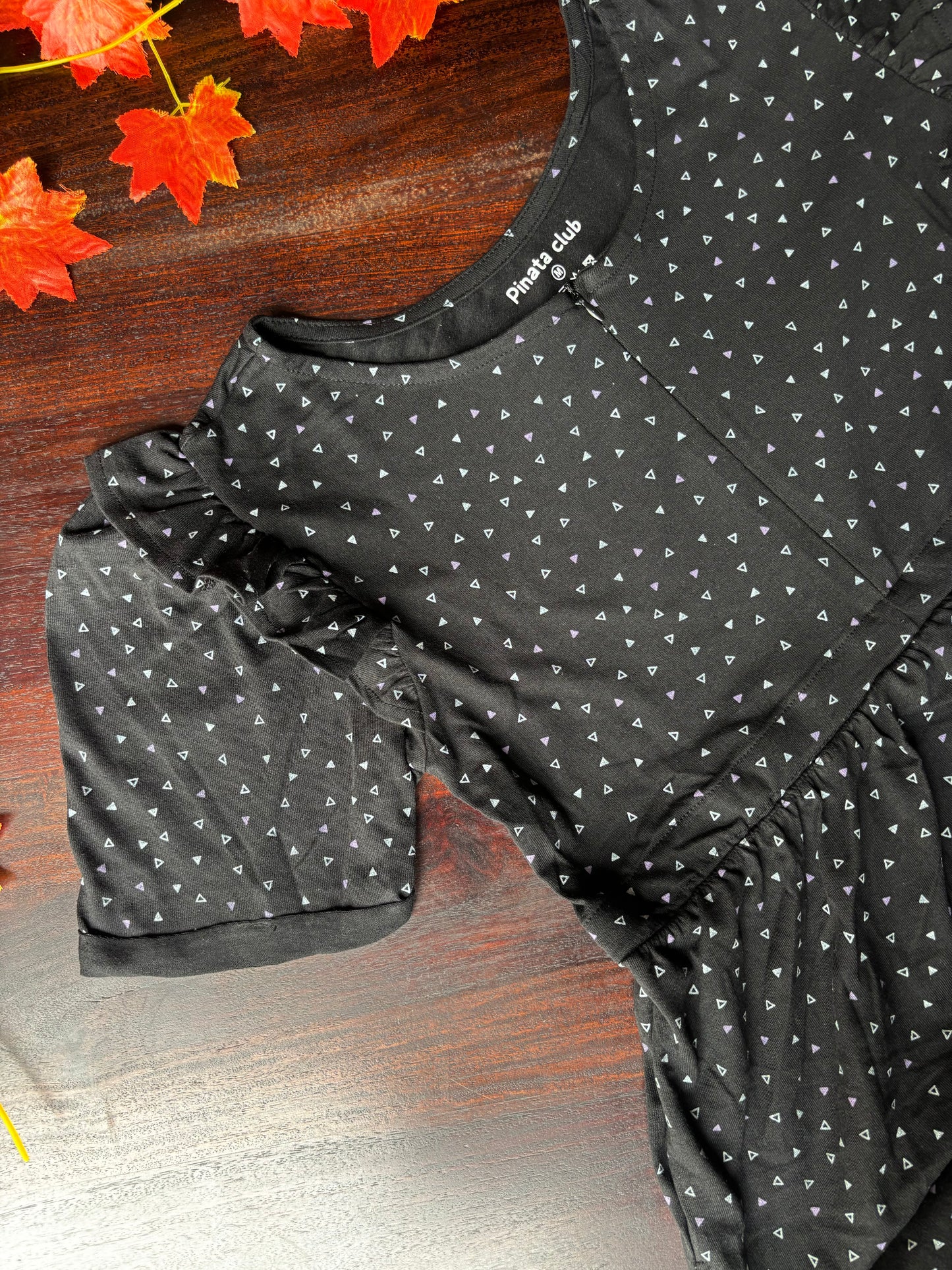 Modern Minimalism: Black Triangle Feeding Gown