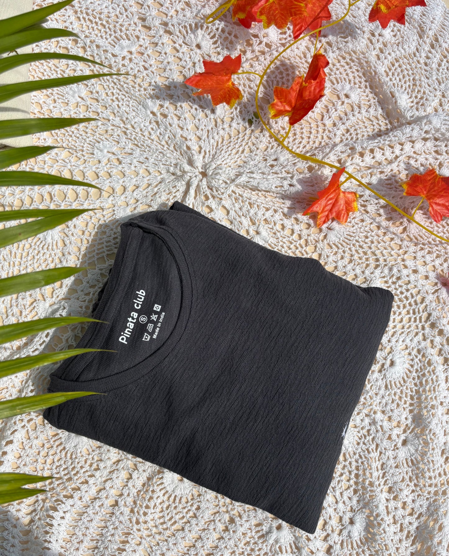 Timeless Chic: Co-ord Knitted Set in Dark Gray