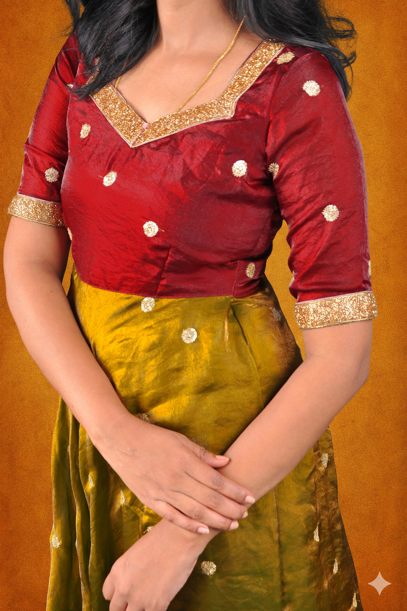Brown&Mehndhi  Anarkali | Handworked Elegance
