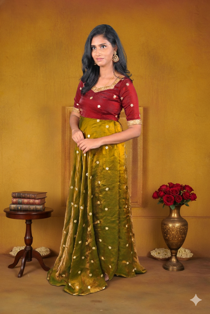 Brown&Mehndhi  Anarkali | Handworked Elegance