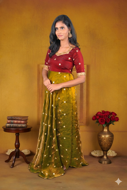 Brown&Mehndhi  Anarkali | Handworked Elegance