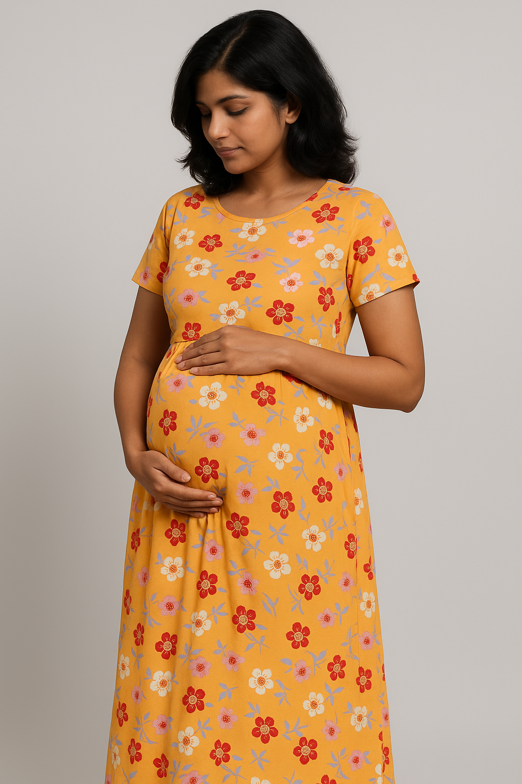 Sunshine Chic: Light Orange Flower Feeding Gown