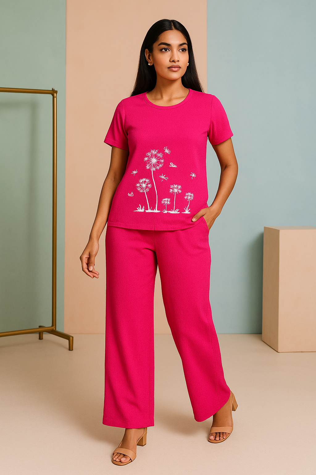 Match Made in Heaven: Co-ord Knitted Set in Pink