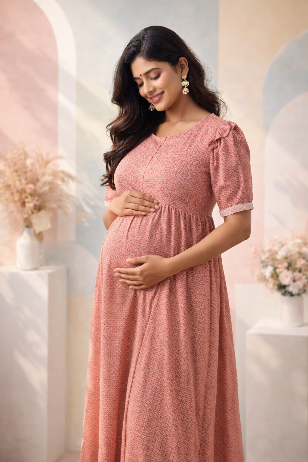 Soft and Sweet: Peach Feeding Gown