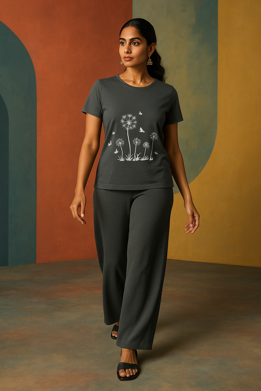 Timeless Chic: Co-ord Knitted Set in Dark Gray